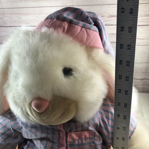 Vintage JC Penny Plush Large 24” White Rabbit Pajama Stuffed Bunny Animal Easter - Picture 8 of 12